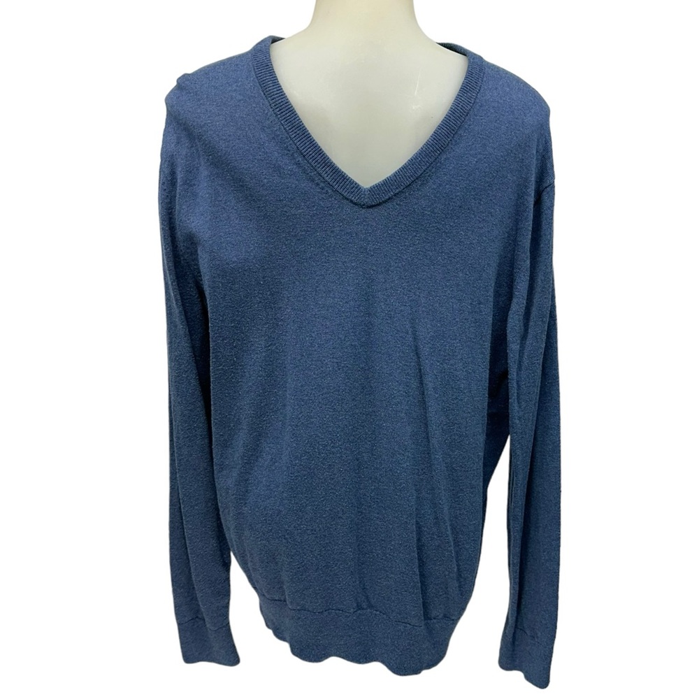 Banana Republic Factory Sweater Mens L Blue Cashmere Silk Blend  Luxe Ya…